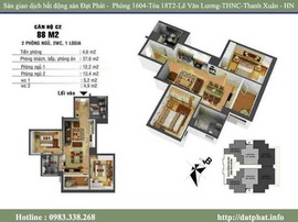 Chính chủ bán căn hộ CC lilama 52 Lĩnh Nam, DT 87 m2, giá 16tr/ m2, Lh 0978900793