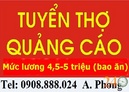 Tp. Hồ Chí Minh: Cần Tuyển Thợ Làm Quảng Cáo Và Thợ Dán Keo Xe CL1423932