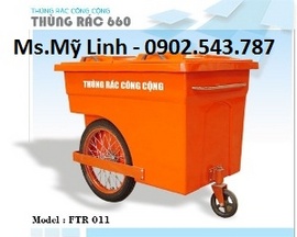 thùng rác 3 bánh xe, thùng rác 2 bánh căm lớn 1 bánh lái nhỏ