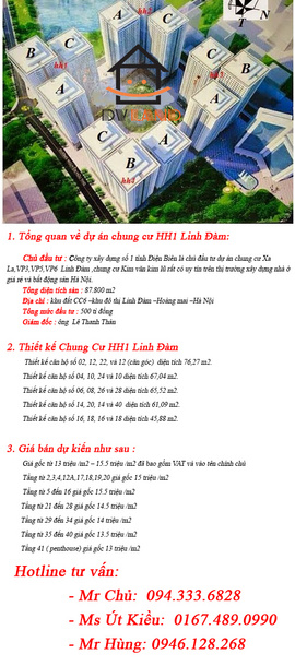 Bán suất ngoại giao chung cư HH1 Linh đàm