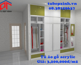 Tủ quần áo gỗ công nghiệp gỗ ACRYLIC, gỗ MFC giá rẻ Hồ Chí Minh. 0838159637