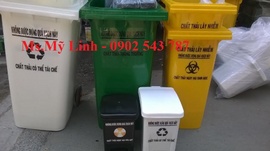 thùng rác y tế 120 lít, 240 lít, thùng rác y tế đạp chân, xe thu gom rác