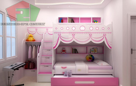 Giường 3 tầng Công Chúa, giường công chúa với tủ áo, Nội thất F21