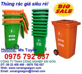 Bán sỉ - lẻ Thùng rác 240 lít, 120 lít, thùng rác nhựa, thùng rác công cộng