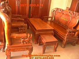 Bộ bàn ghế gỗ hương đẹp kiểu nghê đỉnh - Đồ gỗ đồng kỵ