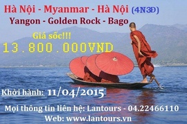 Du lịch Myanmar 11/ 04 giá cực hấp dẫn !