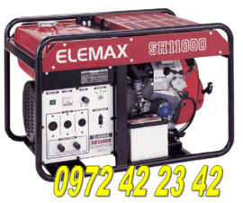 Máy phát điện ELEMAX (8,5kva) máy mới - cũ Nhật bản, ELEMAX SH11000