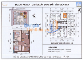 Bán trả góp căn 2020 chung cư HH2B Linh Đàm 55m2 với 2 phòng ngủ