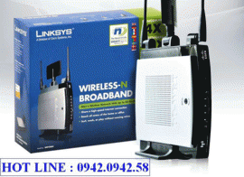 Bán bộ phát WIFI xuyên tường, Linksys WRT300N Tốc độ 300 Mbs giá tốt