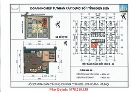 Chính chủ cần bán căn 1 ngủ 1238 chung cư HH2B Linh Đàm