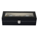 Tp. Hồ Chí Minh: Hộp đựng đồng hồ VanDay Watch Box 6 Grids Black Leather Display Glass Top Jewelr CL1167816P2