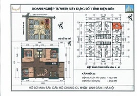 Chính chủ bán căn hộ 12A22 chung cư HH2B Linh Đàm dt=76,27m2 chênh 410tr (có th