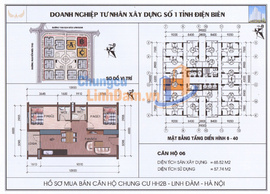 Căn hộ view đẹp 2 phòng ngủ diện tích 65m2 chung cư HH2 Linh Đàm
