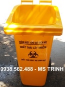 Bà Rịa-Vũng Tàu: thùng rác nhựa có đạp chân 120l màu vàng, thùng rác y tế 120l tại Vũng Tàu CL1479484