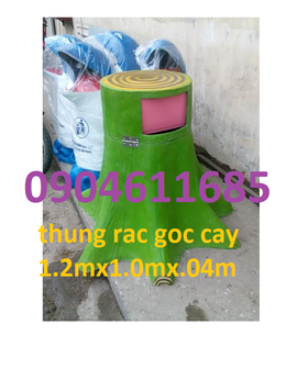 thùng rac hình gốc cây nhựa composite