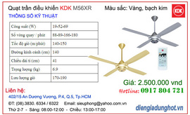 Quạt trần remote kdk M56XR