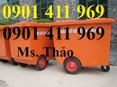 Tp. Hồ Chí Minh: xe thu gom rác 3 bánh nhỏ, xe đẩy rác 3 bánh xe, xe chứa rác 400 đến 1000 lít CL1551331