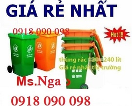 thùng rác nhựa 240 lít, thùng đựng rác 240 lít giá rẻ , thùng rác 240 lít hdpe