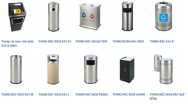 Thùng rác inox, thùng rác đạp chân, thùng rác văn phòng