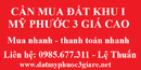 Bình Dương: Cần mua gấp đất khu I Mỹ Phước 3 giá cao thanh toán nhanh RSCL1672557