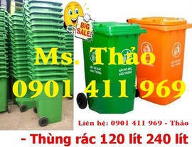 Thùng chứa rác bằng nhựa, thùng rác công cộng 120 lít, 240 lít, xe rác