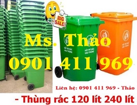 Thùng rác công cộng, thùng đựng rác, thùng rác 2 bánh xe, thùng chứa rác 120 lít