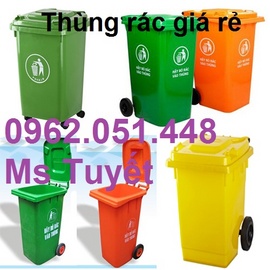 Đại lý thùng rác nhựa màu cam, màu xanh nhập khẩu giá tốt