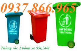thùng rác bệnh viện 220l màu xanh hai bánh xe, thùng rác 20l, túi rác nguy hại