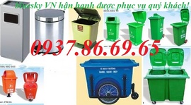 thùng rác nhựa hdpe 660lit, thùng rác 95lit 2 bánh xe, thùng rác