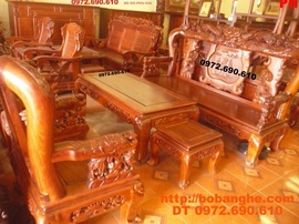 Bộ bàn ghế phòng khách Phượng công gỗ hương PC18