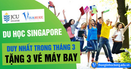 Vinahure: Tặng 3 vé máy bay khi du học James Cook Singapore