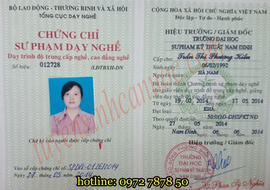 chứng chỉ sư phạm dạy nghề