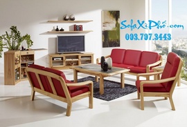 Bọc ghế sofa gỗ, sofa vải nhung quận 7 - May nệm sofa gỗ