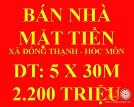 Bán Nhà Mặt Tiền Xã Đông Thạnh Hóc Môn