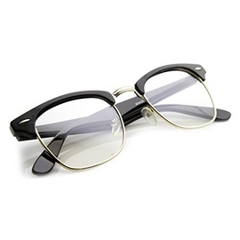 Mắt kính hàng hiệu Vintage Inspired Classic Half Frame Clubmaster Horn Rimmed Cl