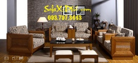 Đóng ghế salon gỗ tại hcm - May mới nệm sofa gỗ hcm