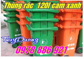 Thùng rác 120 lít và 240 lít nhựa HĐPE màu xanh, thùng đựng rác giá rẻ