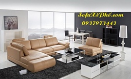 Bọc ghế sofa da bò tại hcm - Làm nệm ghế salon phòng khách