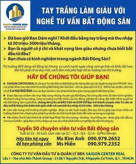 Tuyển Gấp 150 Nhân Viên Kinh Doanh Bất Động Sản