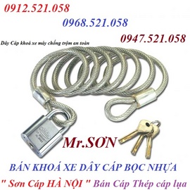 Bán Khoá xe cáp thép bọc nhựa Hà Nội 0913.521.058 khoá chống cắt