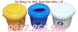 túi đựng rác thải y tế, xô đựng bông kim tiêm, thùng rác đạp chân 20lit