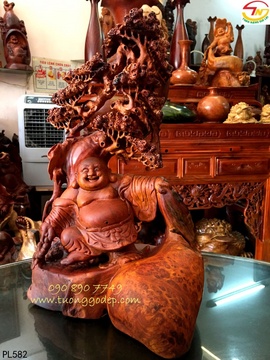 Tượng Phật Di Lặc gỗ nu hương (PL582)