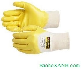 Găng tay sợi tráng nhựa Đài Loan màu vàng - GTS0012