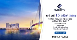 $*$. Bán căn hộ River City ngay PMH quận 7 giá chỉ 1,5 tỷ/ 2PN, tặng nội thất