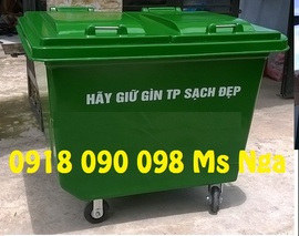 chuyên sản xuất thùng rác, xe thu gom rác 660 lít, thùng đựng rác 2 bánh xe