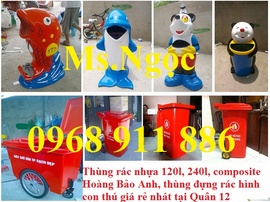 Thùng rác hình con vật, thùng rác nhựa 2 bánh xe, thùng rác compiste rẻ nhất