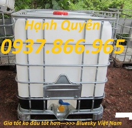 bồn chứa hóa chất 1000lit, téc nhựa 1000lit, thùng nhựa màu trắng 1000lit