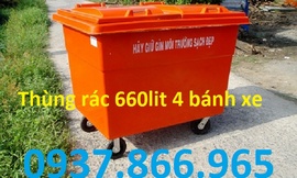 thùng rác 60lit, thùng rác nhựa composite 600lit, xe gom rác 500lit, xe kéo rác