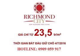 b### Hưng Thịnh mở bán căn hộ RichMond City giá rẻ chỉ 1,6 tỷ/ căn 2PN mặt tiền