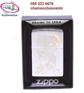 Zippo tiger brushed chrome lighter 57310 – kim giảm giá